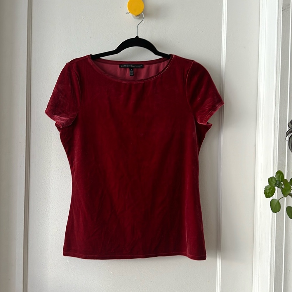 Velvet top in raspberry, Size S, White House Black Market